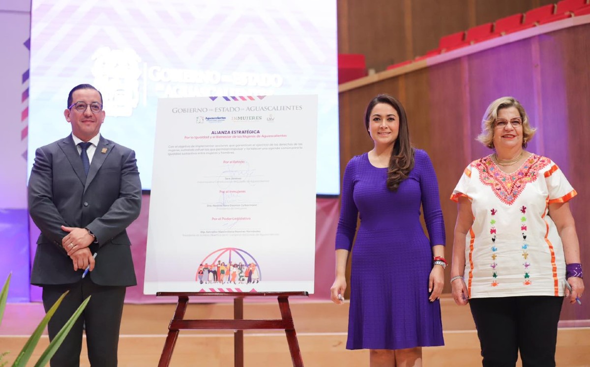 Inmujeres y Aguascalientes firman compromisos para impulsar igualdad de género. | Especial
