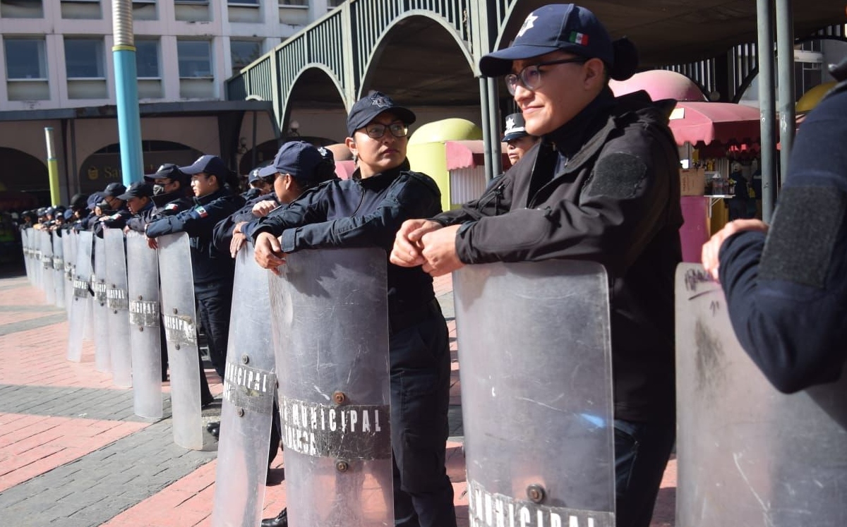 Toluca dispone de mil 200 elementos para resguardar marchas del 8M. Alondra Ávila