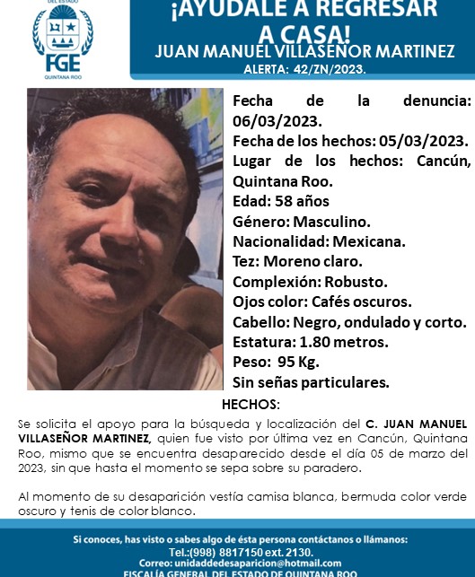 Búsqueda de empresario en Cancún. (Pablo Vázquez)