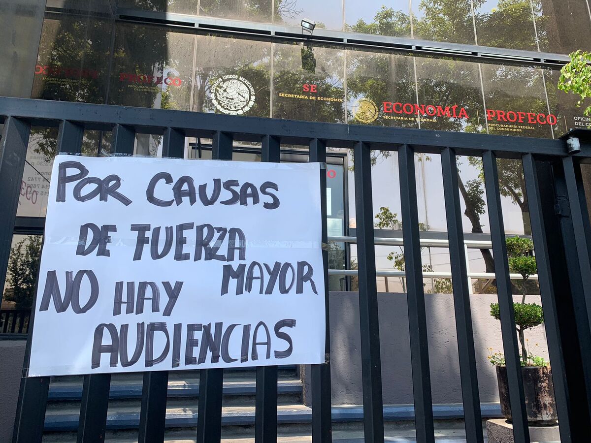 Mensaje que se leía afuera de la oficinas de la Profeco (Especial)
