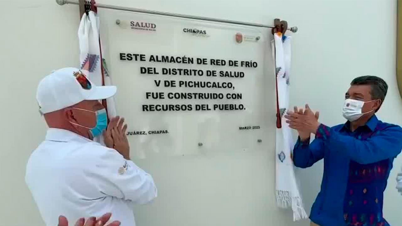 Gobernador de Chiapas, Rutilio Escandón inaugura centro de salud y red de frío en Juárez