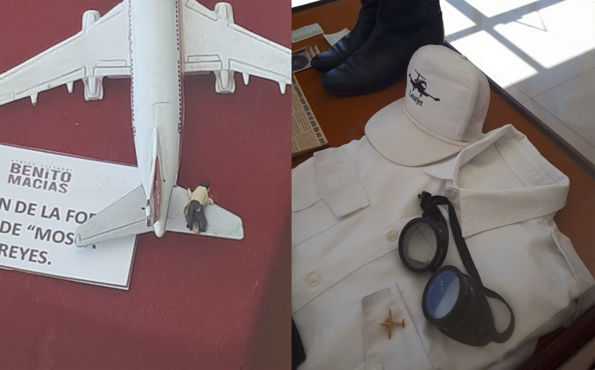 Exponen pertenencias del piloto Cliserio, el lagunero que voló en la cola de un avión. | Especial