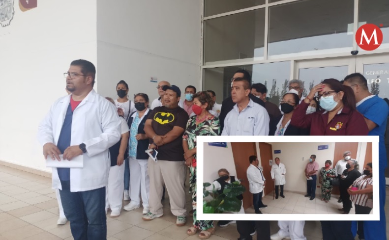 Trabajadores se manifiestan en el hospital Torre Cantú de Altamira
