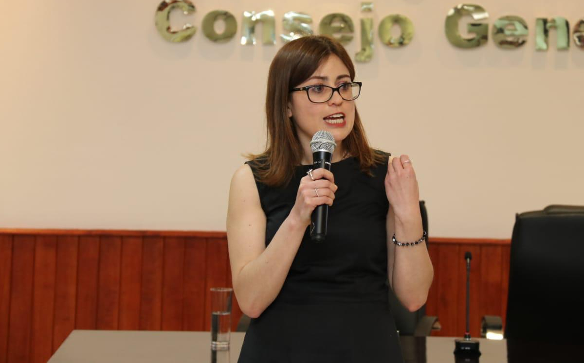 Alejandra Tello Mendoza participó en el examen para ocupar un lugar en el Consejo General del INE. | Especial