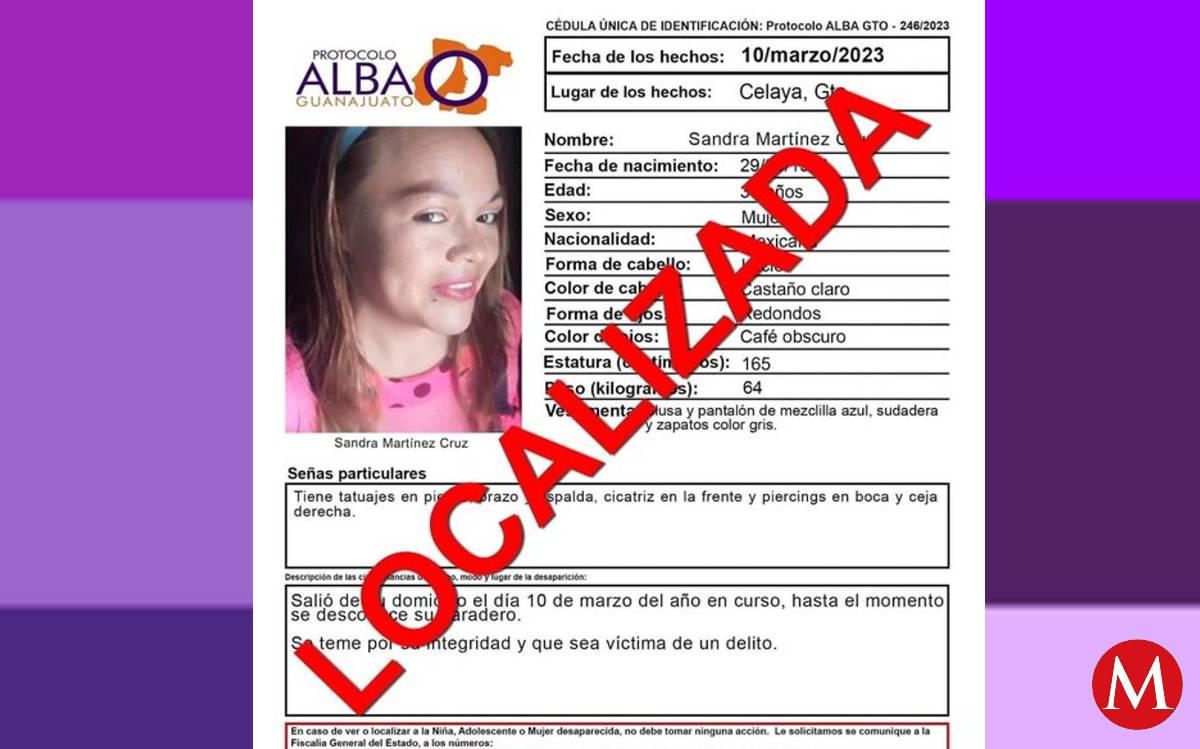 Desactivan Protocolo Alba tras encontrar a una de las 8 mujeres desaparecidas en Celaya