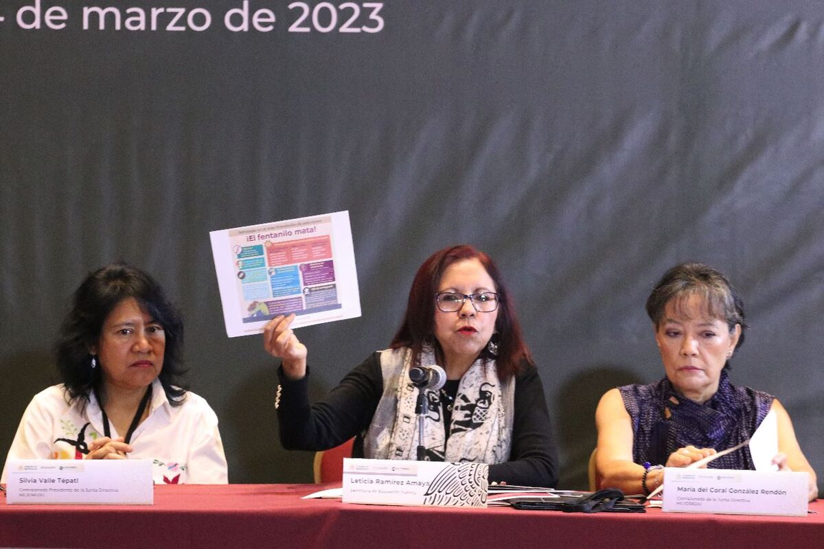 La secretaria de Educación Pública, Leticia Ramírez Amaya