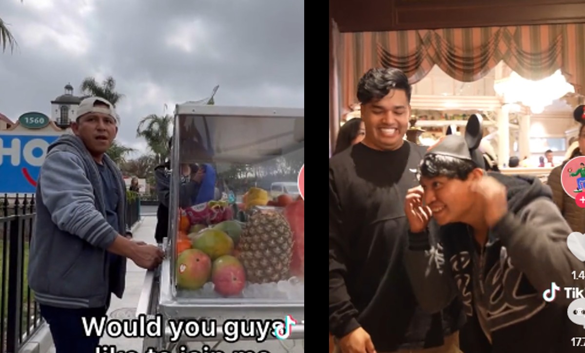Invita a vendedor de frutas a Disenylan y su reacción se vuelve viral | ESPECIAL