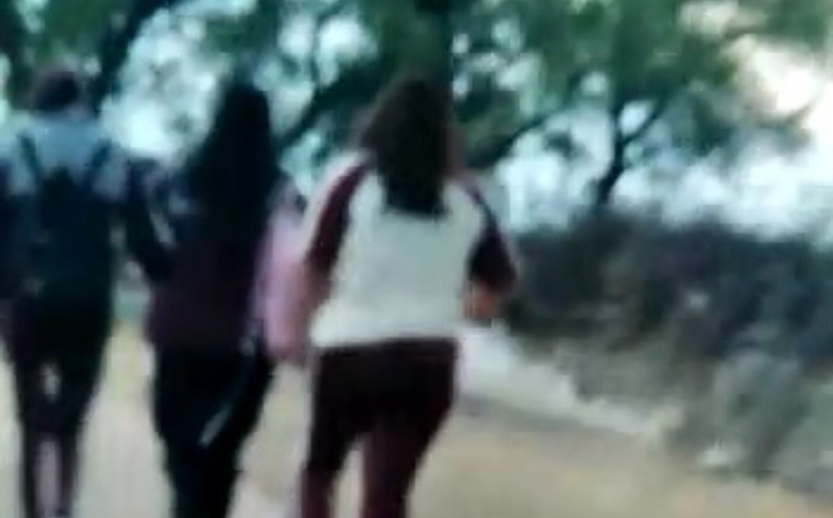 Jóvenes estudiantes de Cetis peleando.