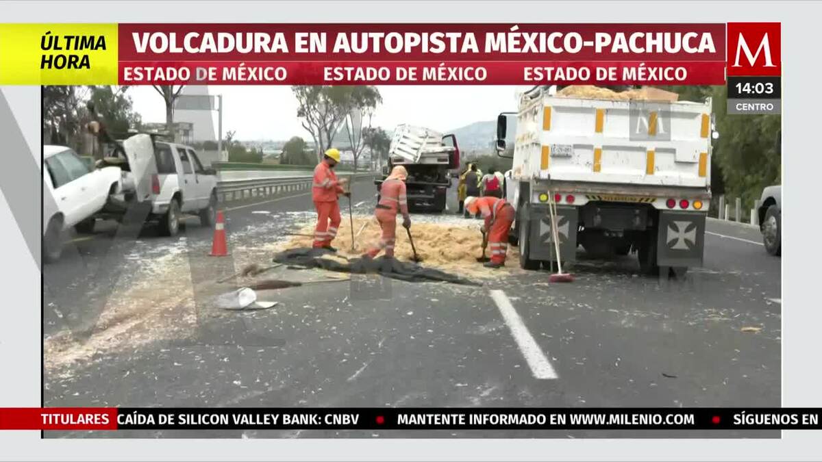 Reportan volcadura en Autopista México-Pachuca, en Tecámac