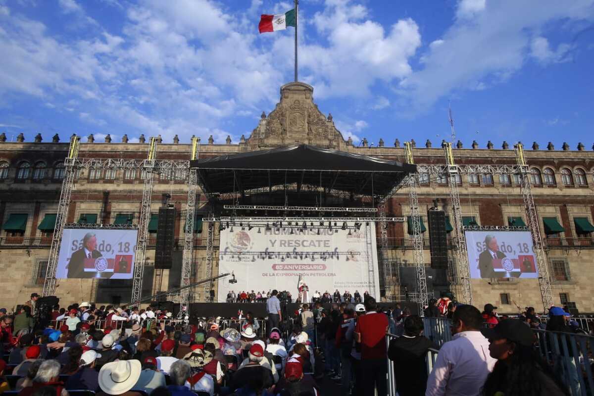 AMLO dio un mensaje durante la conmemoración del 85 aniversario de la Expropiación Petrolera. (Juan Carlos Bautista)