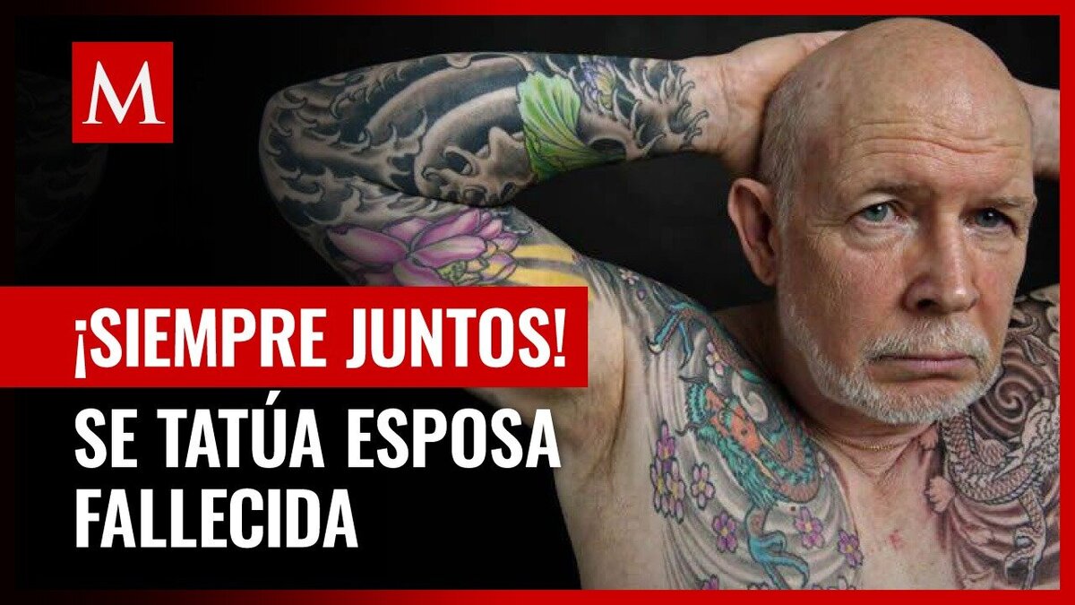 ¡Juntos para siempre! Abuelito pide a su nieta que le tatué la cara de su fallecida esposa