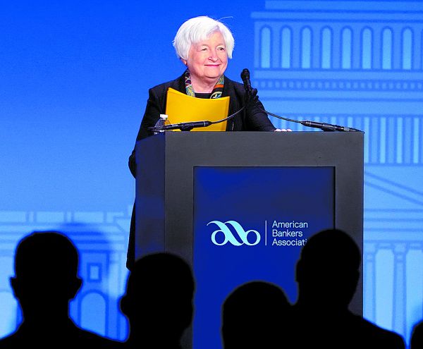 La funcionaria ofreció un discurso ante la Asociación de Banqueros Estadunidenses. EFE