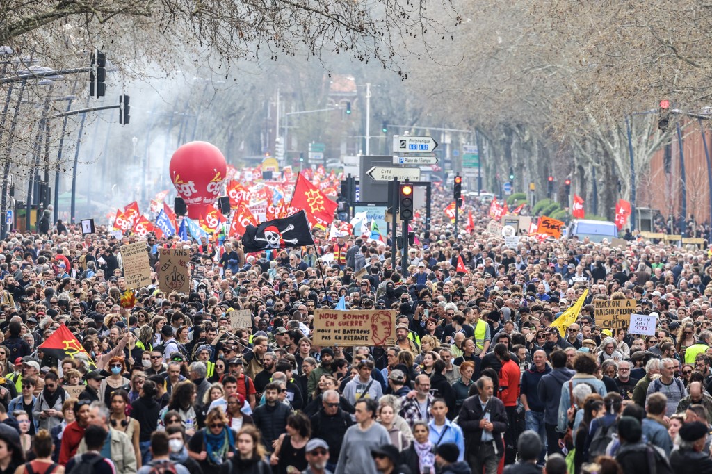 Las protestas contra las pensiones en Francia. | AFP