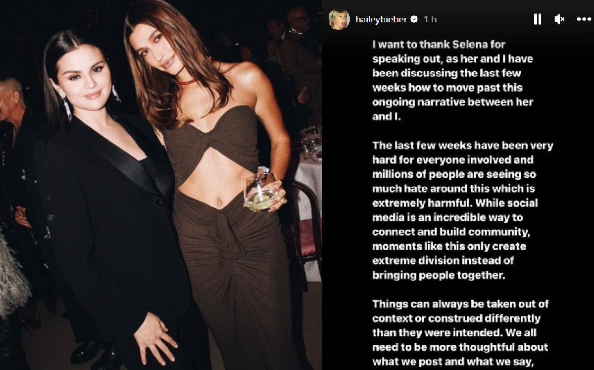 Hailey Bieber agradece a Selena Gomez| Especial
