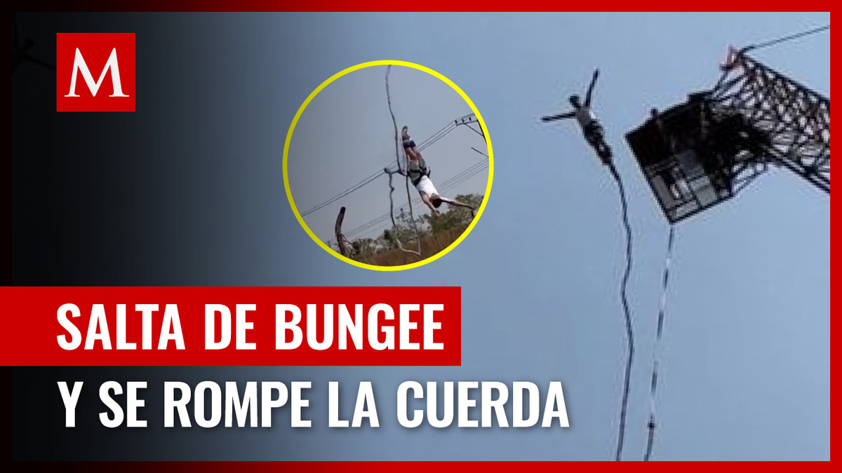Turista salta del Bungee y se rompe la cuerda.