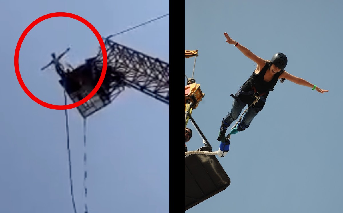 Turista se avienta del bungee. | ESPECIAL