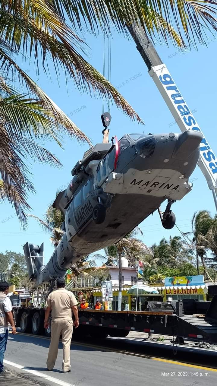 La Secretaría de Marina-Armada de México informó del aterrizaje precautorio la aeronave tipo Black Hawk. | Especial