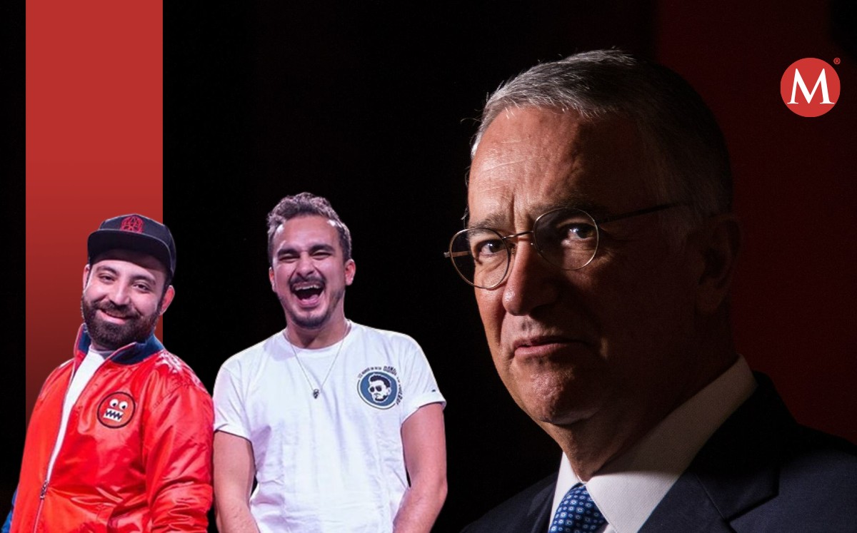 El empresario Ricardo Salinas Pliego y los comediantes Ricardo Pérez y Slobotzky. | Especial