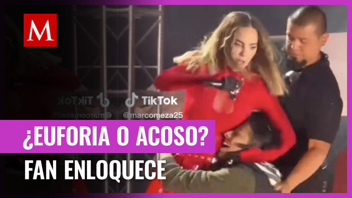 Fan de Belinda ENLOQUECE al verla en show EN VIVO y se aferra a ella; así reaccionó la cantante