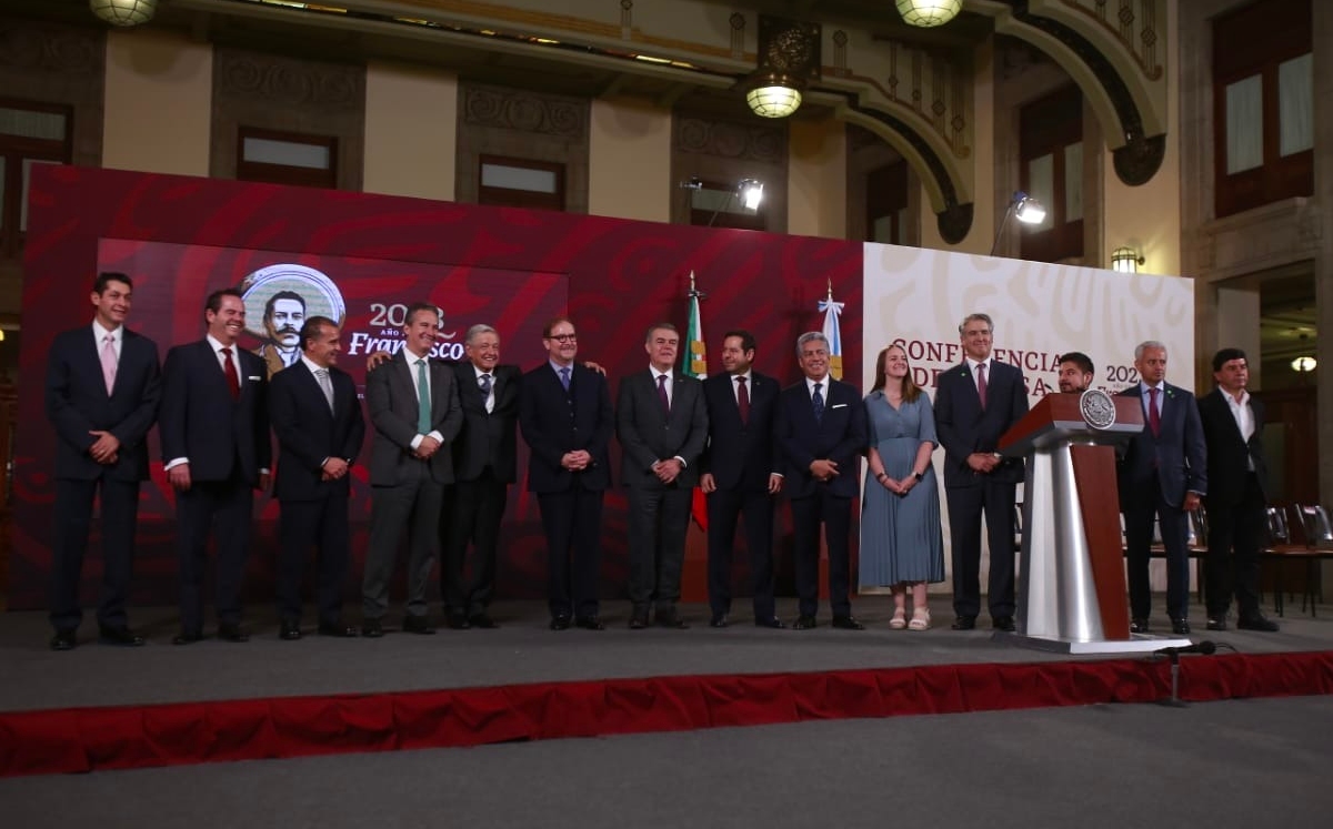 los empresarios acudieron a la conferencia mañanera de hoy. | Juan Carlos Bautista