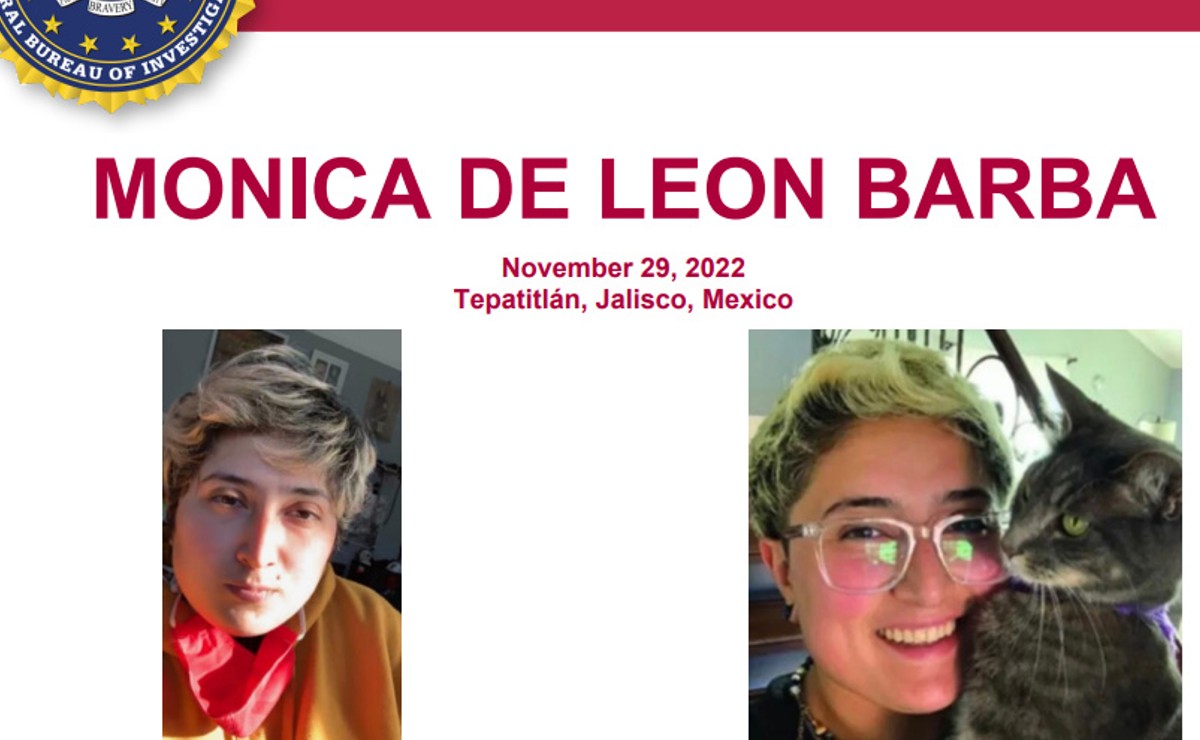 FBI ofrece recompensa a cambio de datos para localizar a Monica de Leon Barba (Twitter @FBIMostWanted)