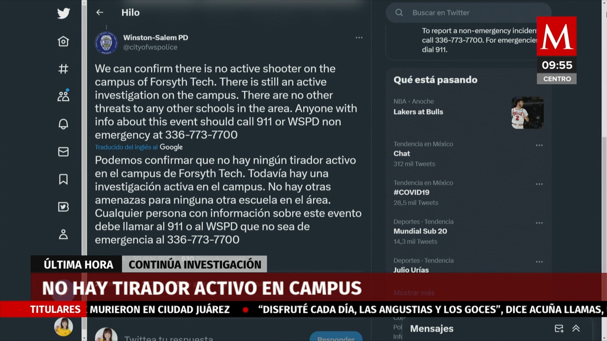 Policía de Carolina del Norte asegura que no hay tirador activo tras reportes de disparos