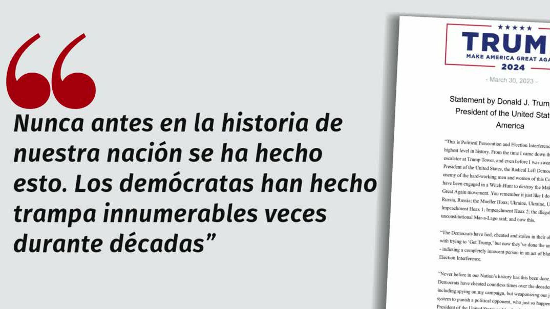 Trump acusa persecución política y cacería de brujas tras imputaciones en su contra