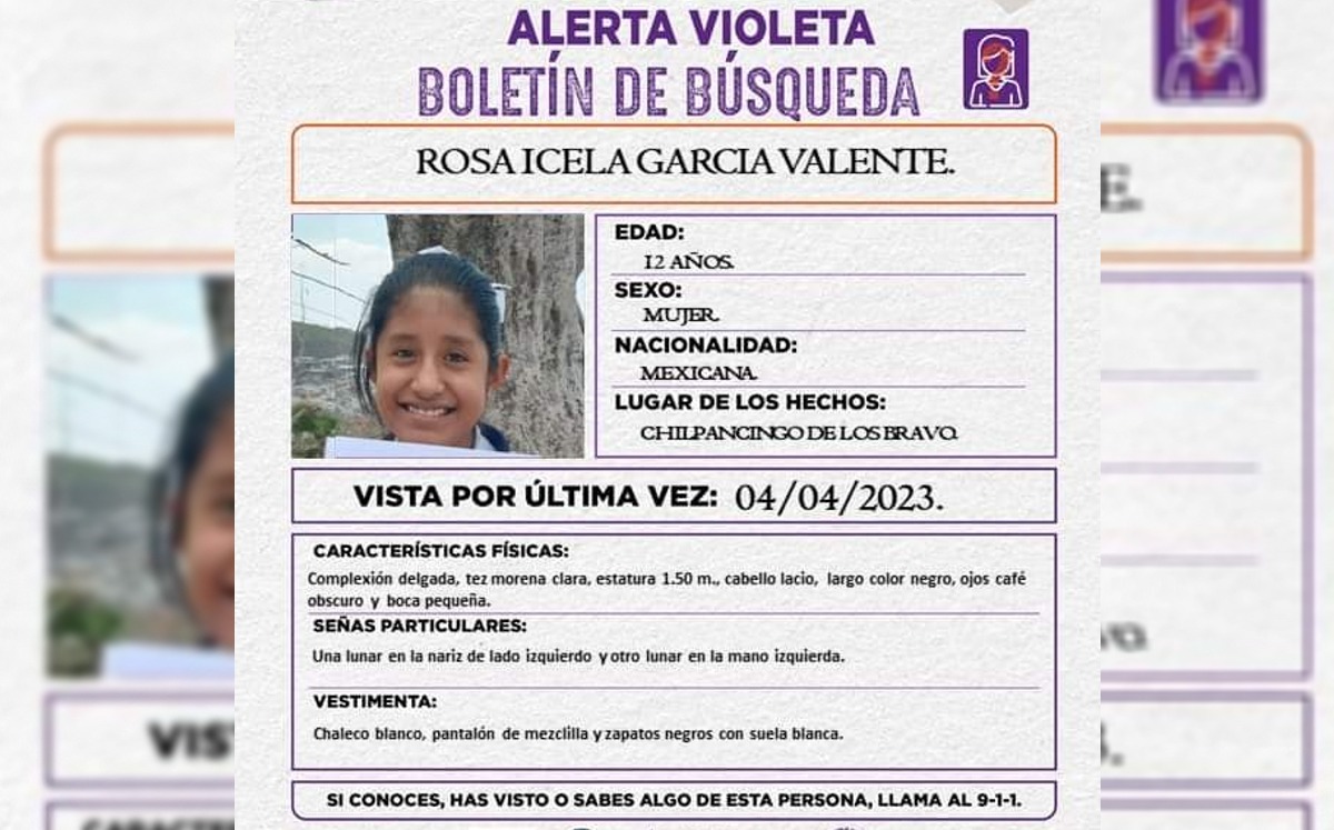 Boletín de búsqueda de Rosa Icela García Valente (Especial)