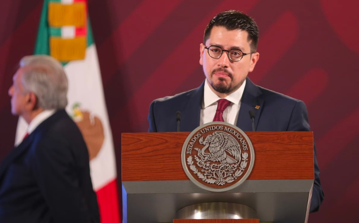 Carlos Martínez, director del Infonavit, en la conferencia mañanera de hoy. | Javier Ríos