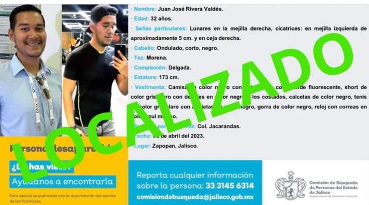Fue localizado con vida y sano Juan José Rivera Valdés . (Especial)