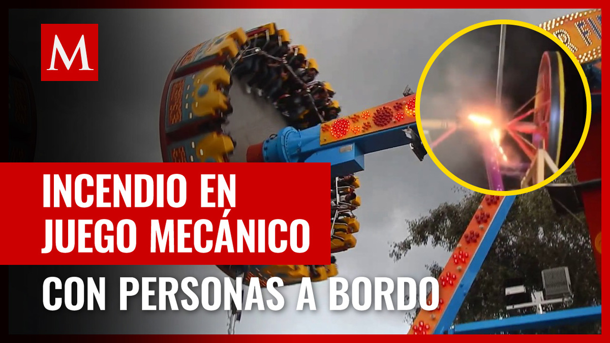 En redes sociales circula video de un juego mecánico incendiarse