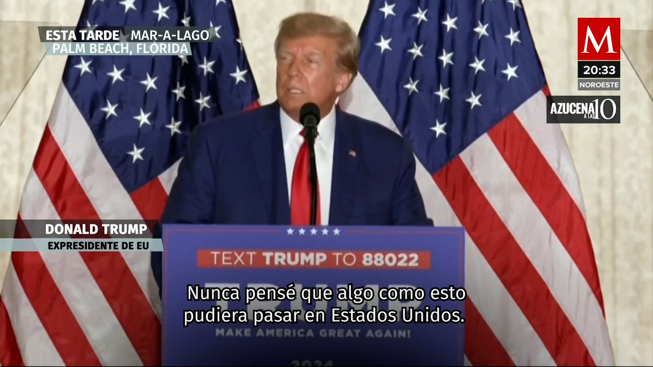 Trump acusa espionaje y "persecución lunática" en su contra tras comparecer en NY