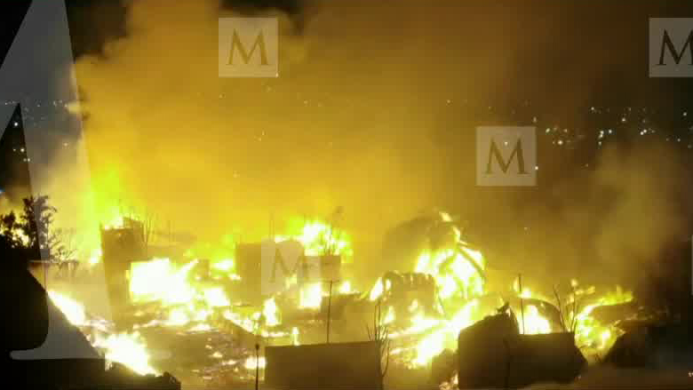 Los bomberos comenzaron a combatir el fuego por el acceso de Eje 6