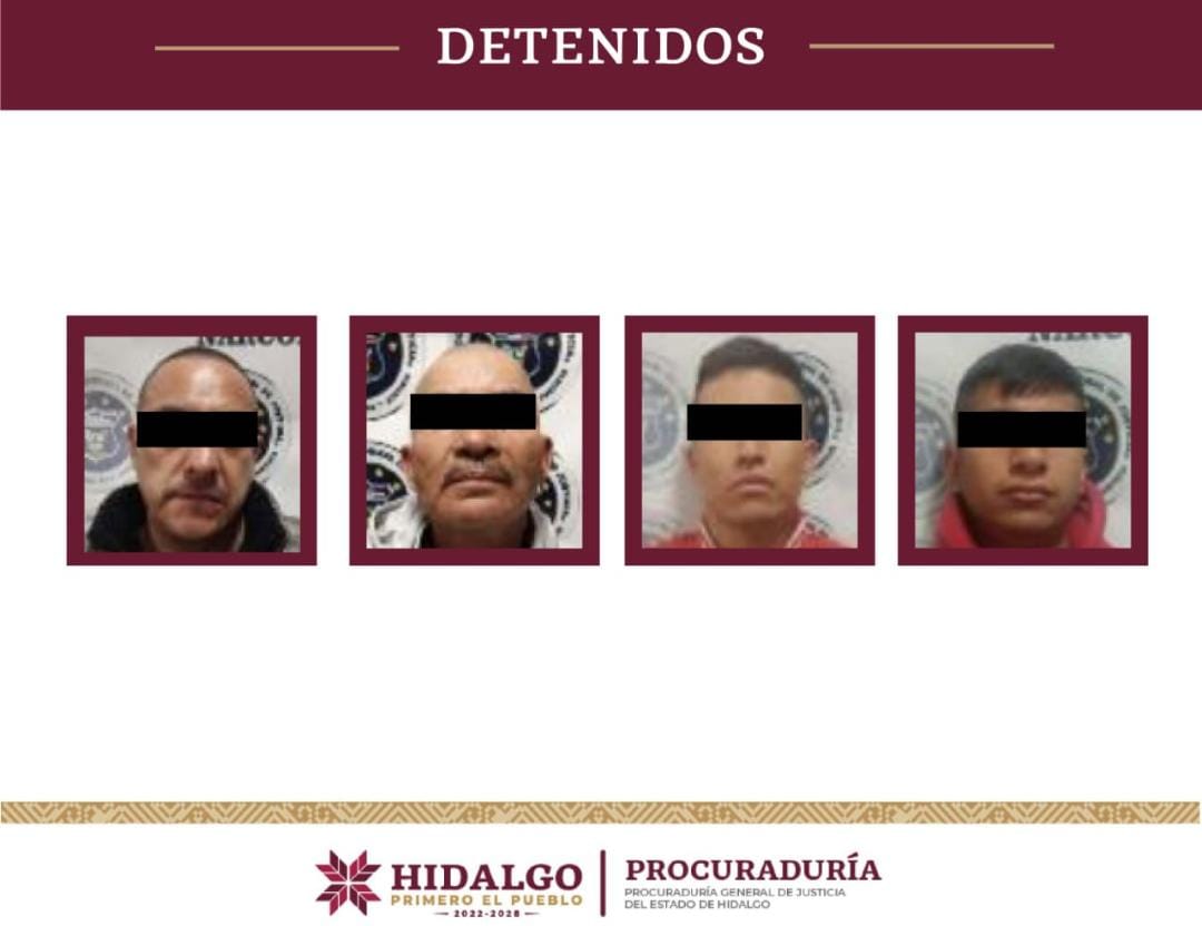 Las cuatro personas fueron detenidas en Tepantitla durante un operativo.