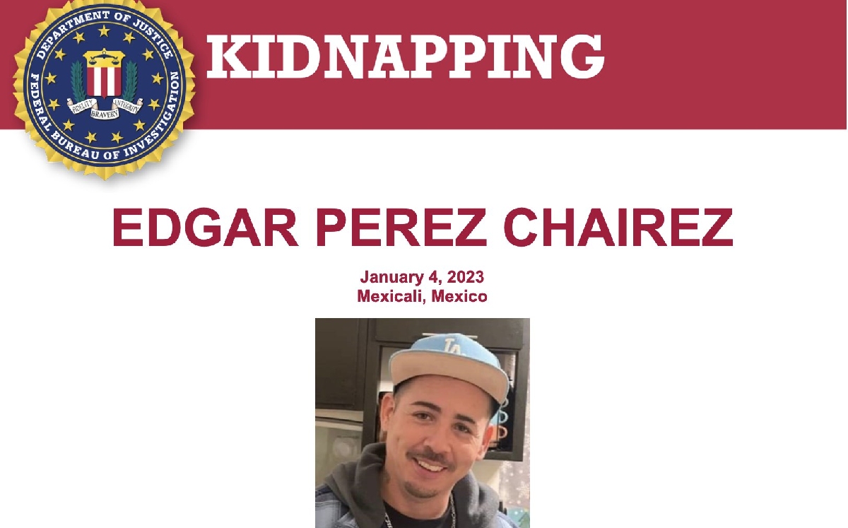El FBI compartió una ficha de búsqueda para encontrar a Pérez Chairez. | FBI