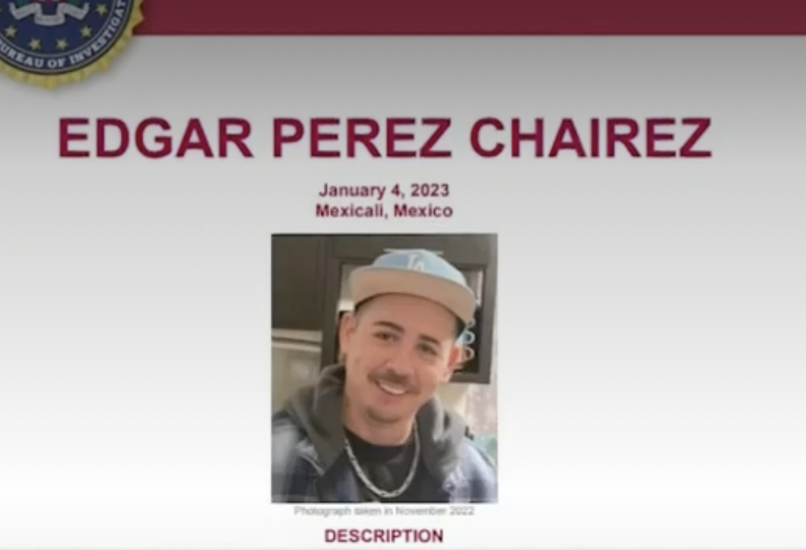 FBI ofrece recompensa por Edgar Pérez, ciudadano americano desaparecido en Mexicali