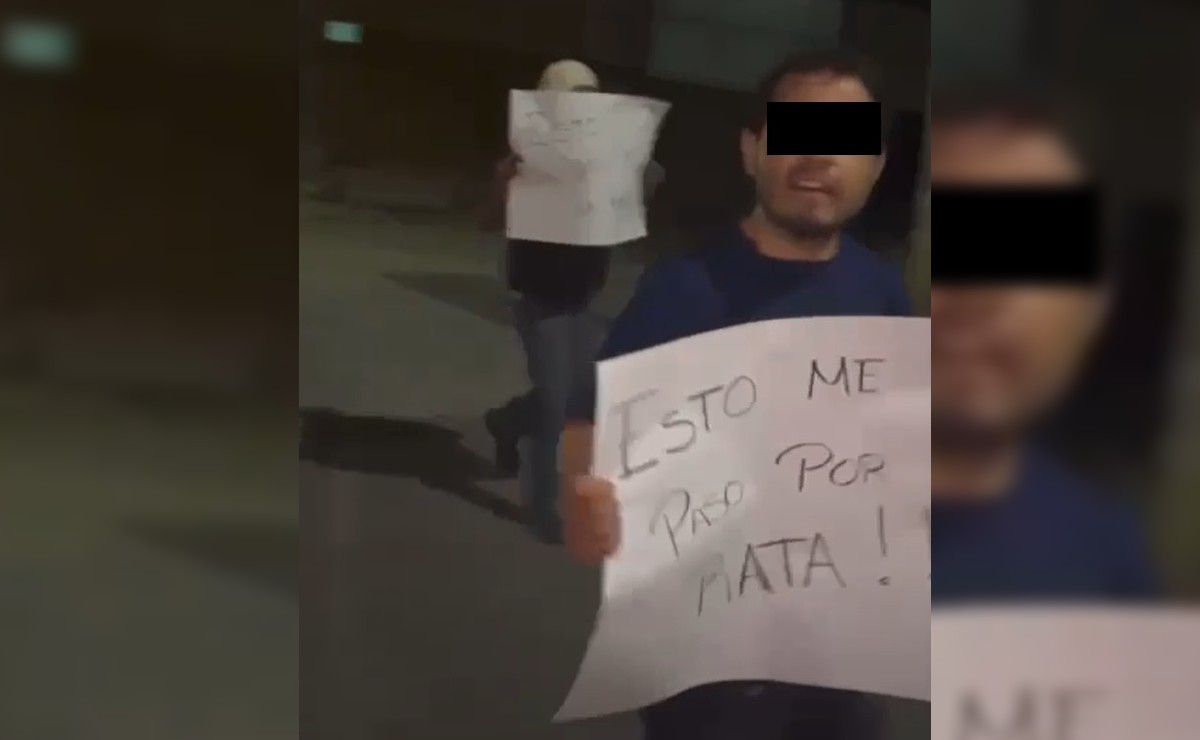 Graban video de supuestos ladrones exhibidos en calles de Ocotlán, Jalisco (Especial)