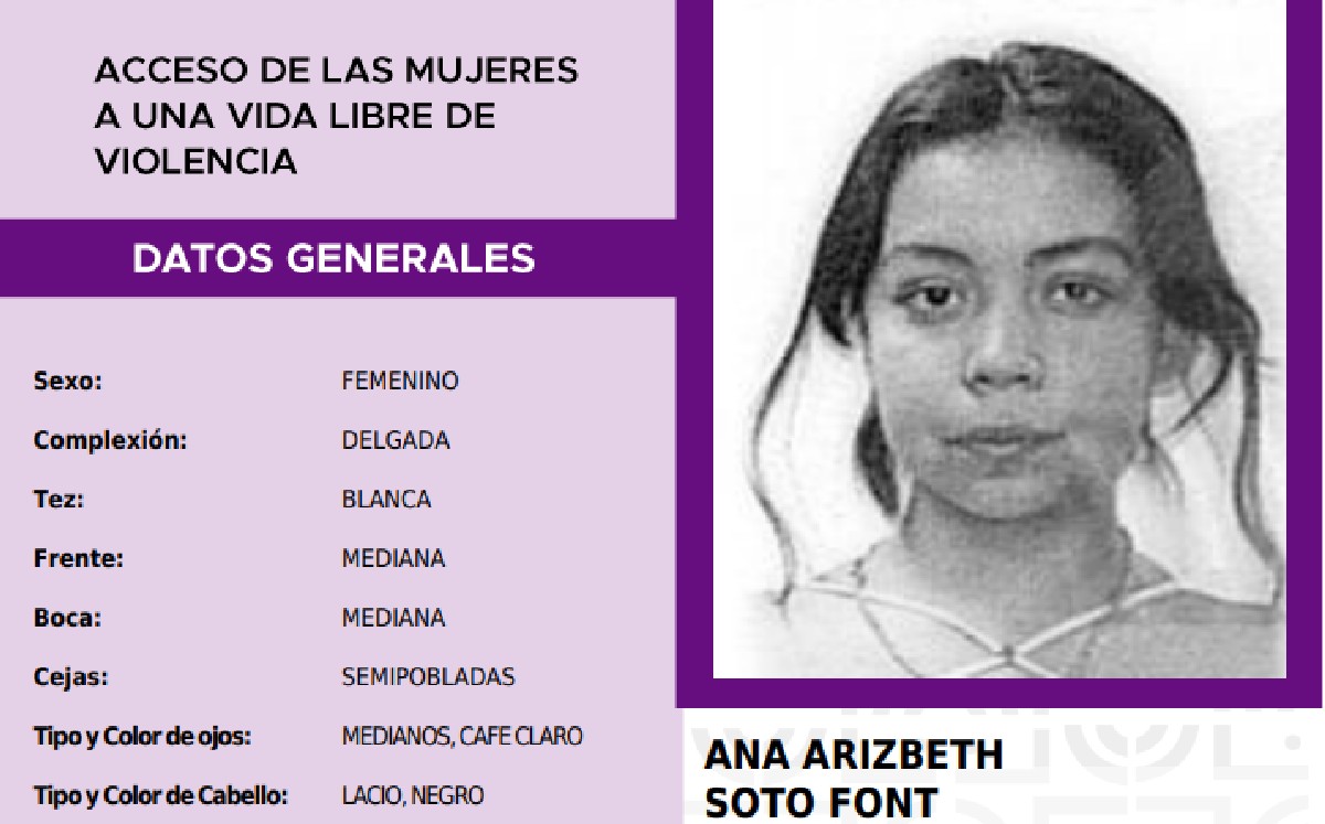 INOF fue vista por última vez el 8 de abril pasado. | Fiscalía de CdMx
