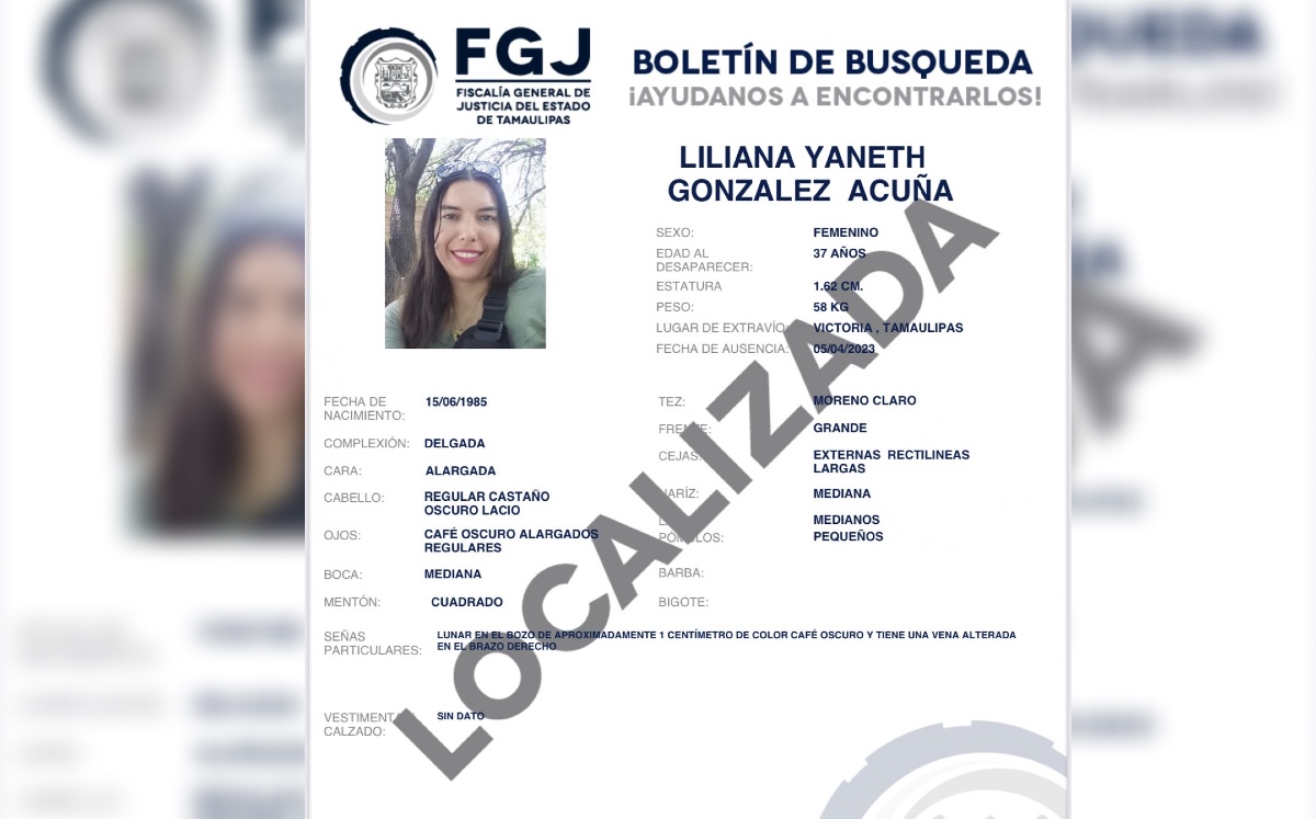Liliana Yaneth fue encontrada sin vida en Ciudad Victoria.