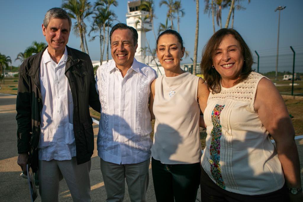 Sheinbaum se reúne con gobernador de Veracruz y secretaria de Energía | Twitter @Claudiashein