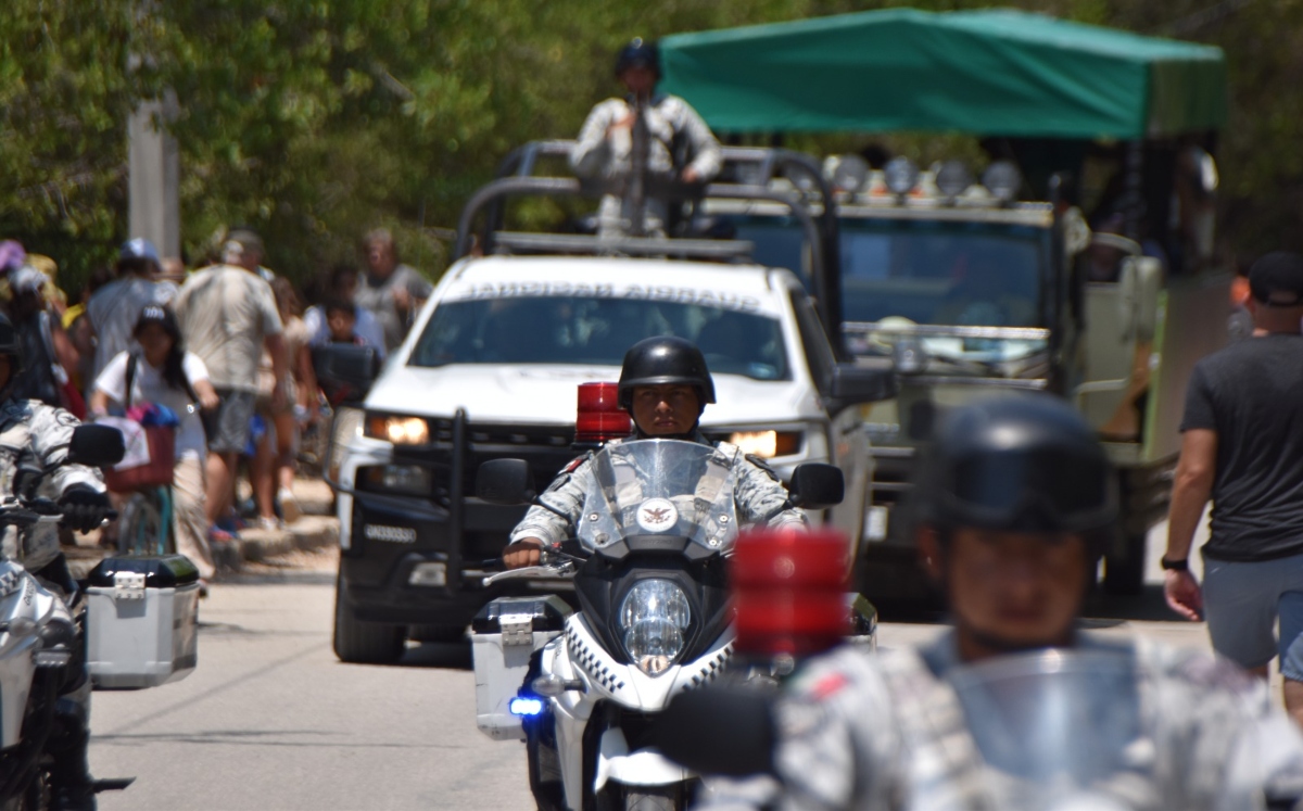En la zona Maya la presencia de la guardia nacional se intensificó con las vacaciones de Semana Santa. / Pablo Vázquez