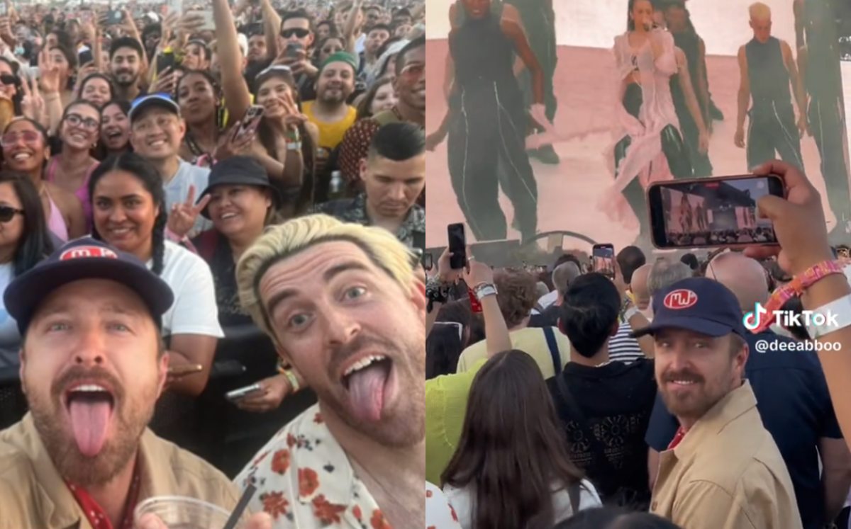 Aaron Paul disfrutando del concierto de Rosalía | Especial