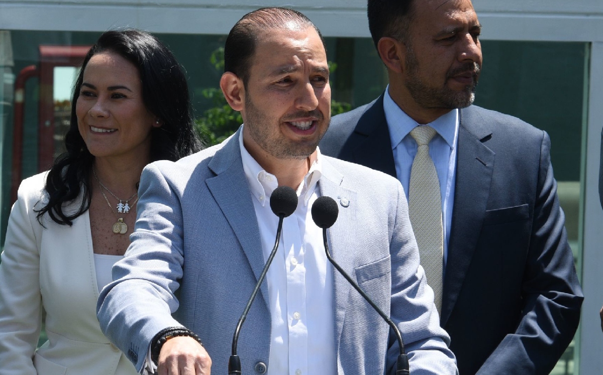 Marko Cortés, líder nacional del PAN, en una conferencia de prensa. | Cuartoscuro