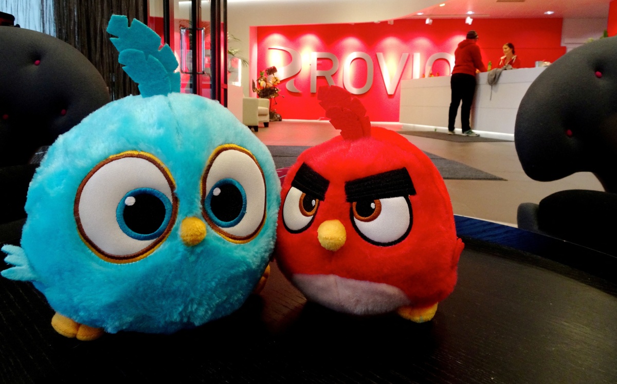 Personajes del juego Angry Birds en la sede de Rovio en Espoo, Finlandia. Marzo de 2019. Foto: (Reuters)