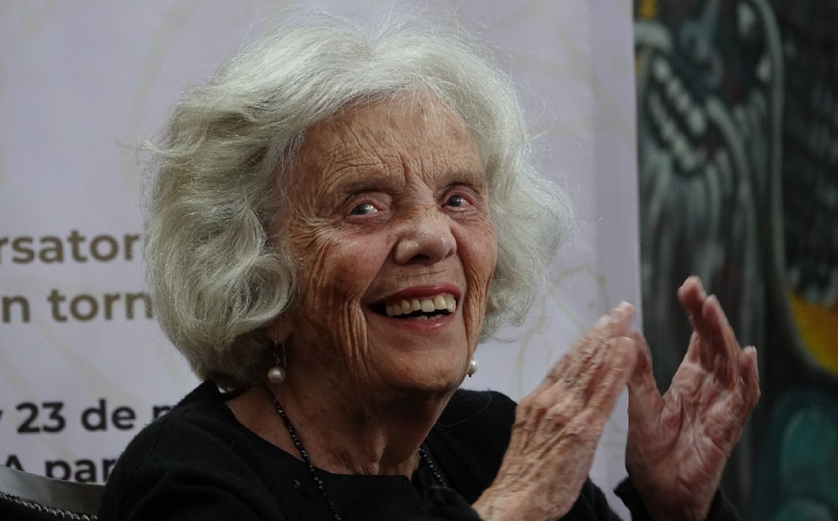Elena Poniatowska, escritora y periodista, durante una exposición. | Cuartoscuro
