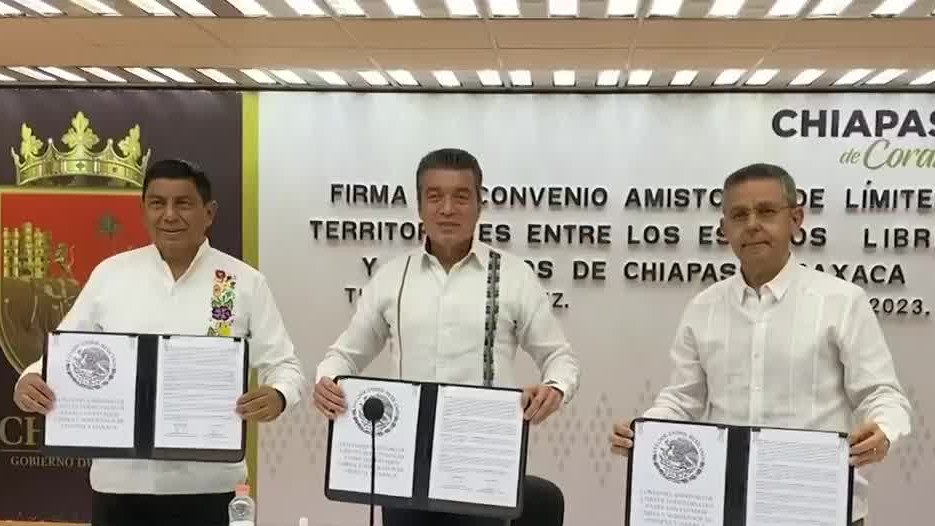 El gobernador de Chiapas y Oaxaca firmaron el convenio amistoso de limites territoriales