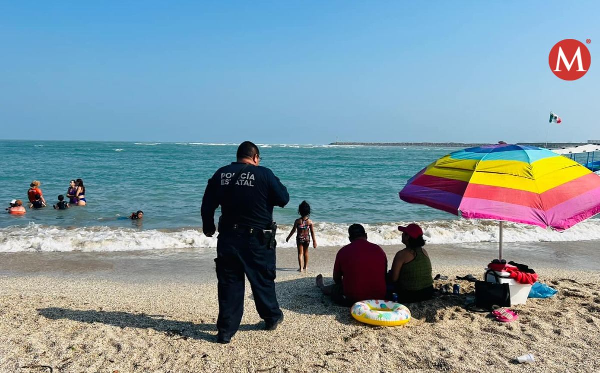 Policía de Tamaulipas cuida a turistas en playas