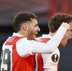 Santiago Giménez marca gol con el Feyenoord ante el Cambur (AFP)