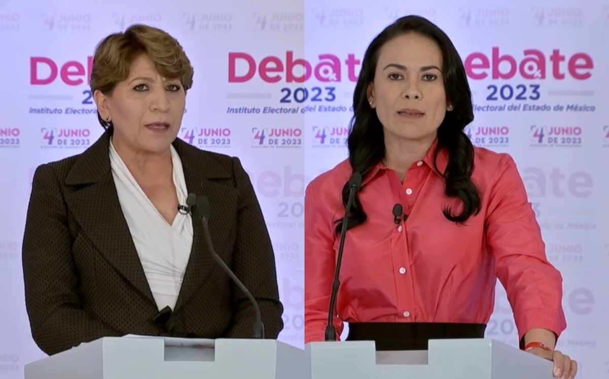 Delfina Gómez Álvarez y Alejandra del Moral en Debate 2023 | Captura