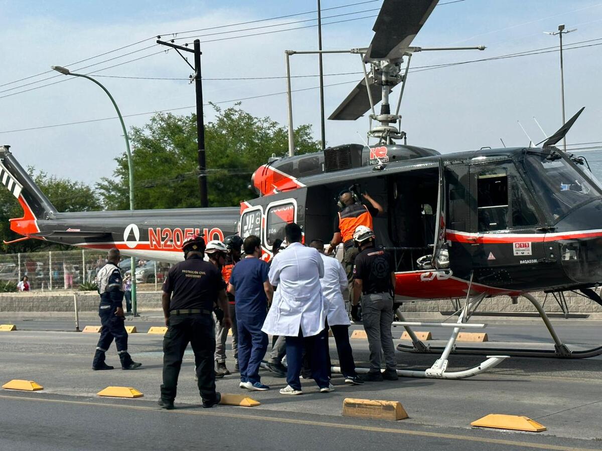 El operativo aéreo y terrestre se montó alrededor del Hospital de Cardiología #34 del IMSS. Foto: Especial